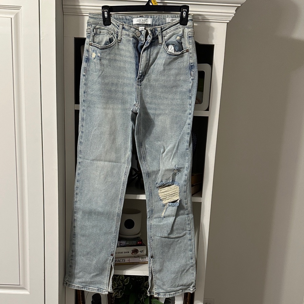 Distressed Light Blue Jeans